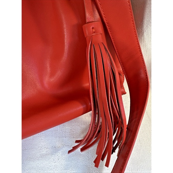 Co-Lab COLAB Christopher Kon Tote Bag leather handbag tassel Orange-Red - Picture 2 of 14